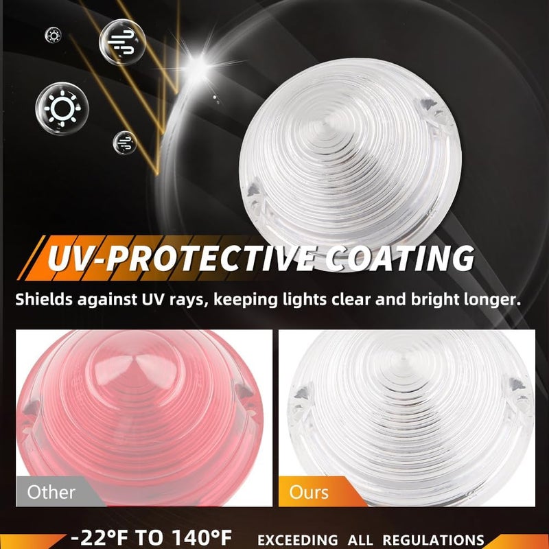 MOTRUM Tail Light Lens Compatible with Cadillac Commercial Chassis & Cadillac DeVille 1958, [DOT] [IP67 Waterproof] Tail Lamp Lens (Left + Right), 1 Pair, Clear Lens - Image 2